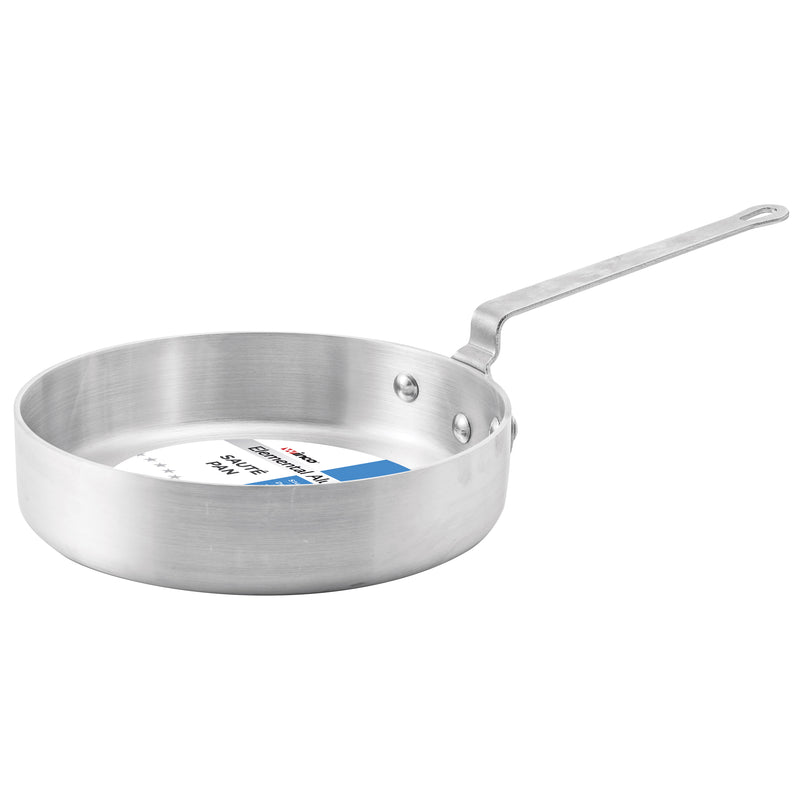 Winco ASET-3 3 Quart Aluminum Saute Pan NSF 10-3/8 Inch Diameter Riveted Handle