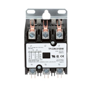 TRADEPRO® Contactor 40 Amp 120 VAC Coil 3-Pole Single Phase TP-CON-3/120/40