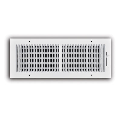 TRUaire 102M18X06, 18x6 2-Way Air Register, White Steel Sidewall & Ceiling Air Vent, 102M Series