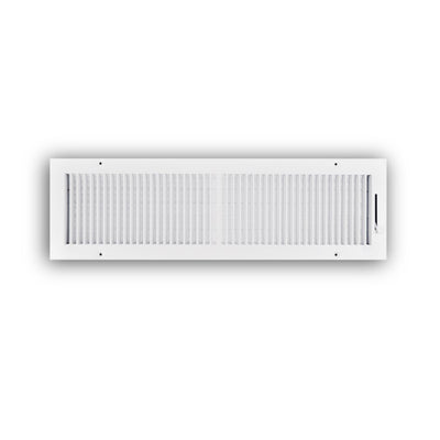 TRUaire 102M24X06, 24x6 2-Way Air Register, White Steel Sidewall & Ceiling Air Vent, 102M Series