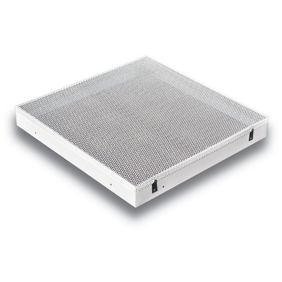 TRUaire 1120DBR, 24x24 Perforated T-Bar Lay-In Return Air Grille, White Steel Wall & Ceiling Vent Cover