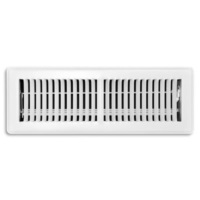 TRUaire 150MW04X14, 4x14 Floor Return Air Grille, White Steel Floor Vent Cover, 150MW Series