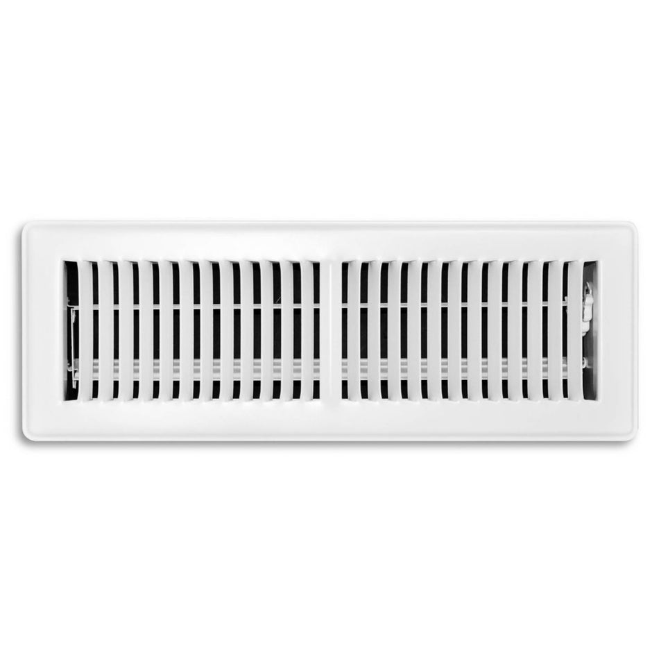 TRUaire 150MW04X14, 4x14 Floor Return Air Grille, White Steel Floor Vent Cover, 150MW Series