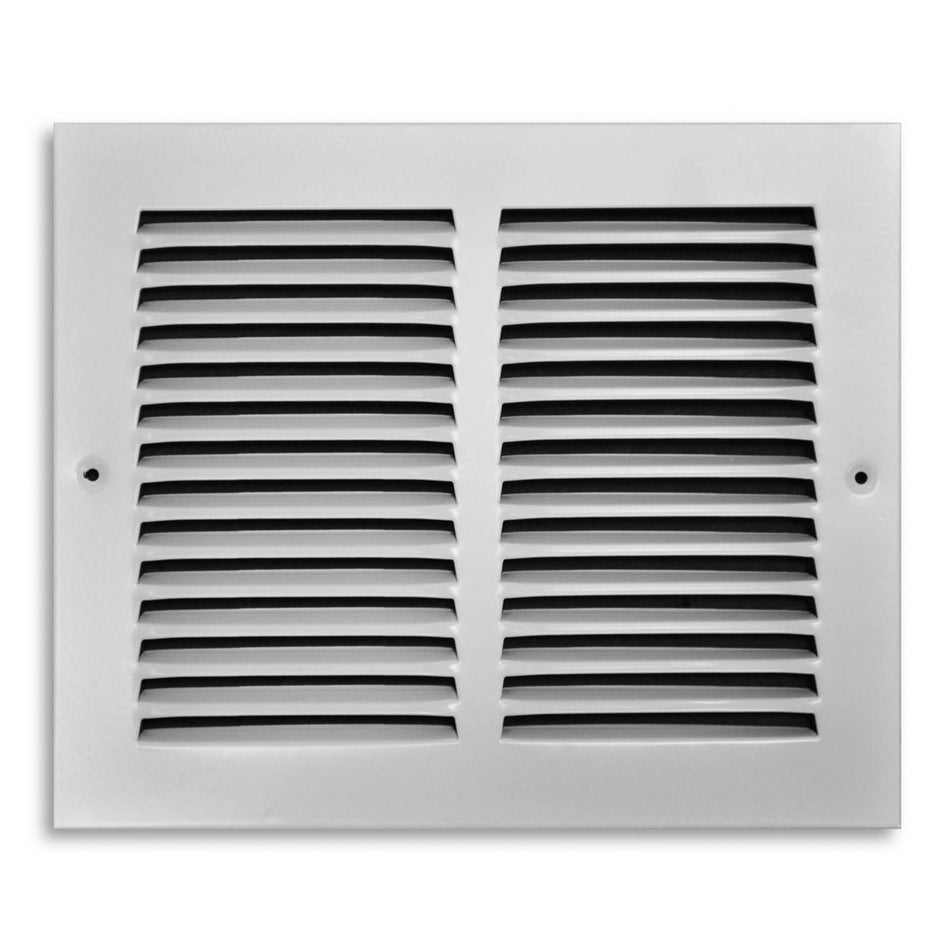 TRUaire 17010X08, 10x8 Return Air Grille, White Steel Wall & Ceiling Vent Cover, 170 Series