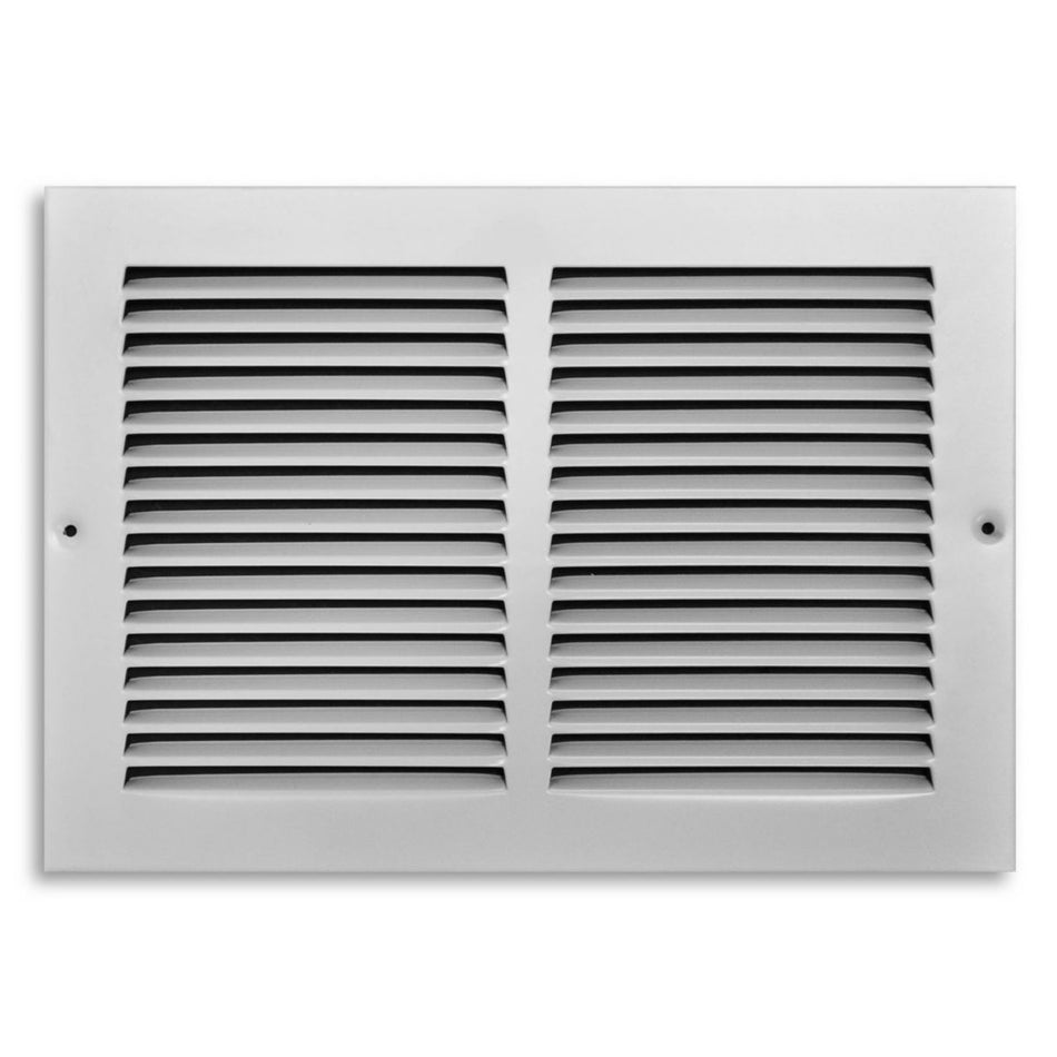 TRUaire 17012X08, 12x8 Return Air Grille, White Steel Wall & Ceiling Vent Cover, 170 Series