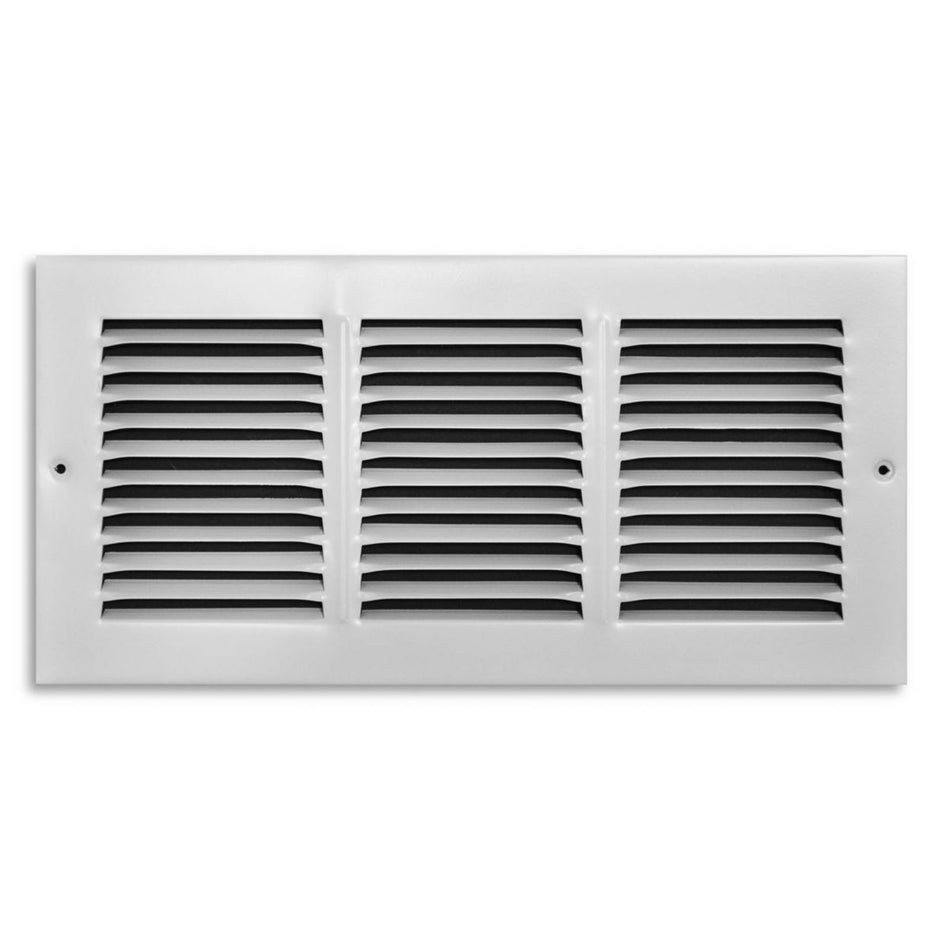 TRUaire 17014X06, 14x6 Return Air Grille, White Steel Wall & Ceiling Vent Cover, 170 Series