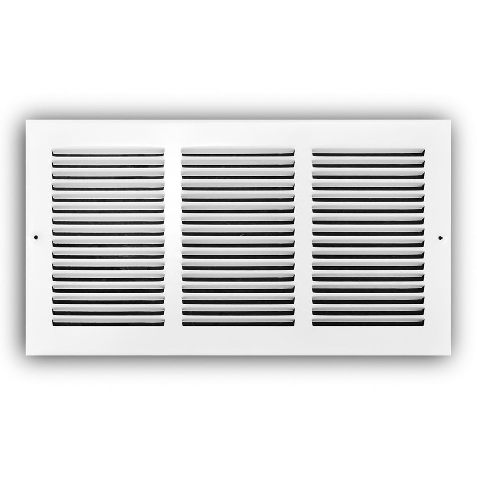 TRUaire 17016X08, 16x8 Return Air Grille, White Steel Wall & Ceiling Vent Cover, 170 Series