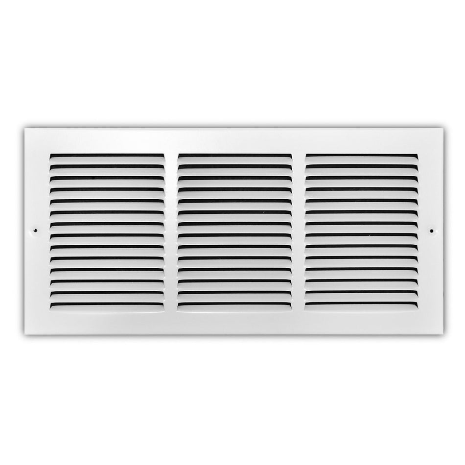 TRUaire 17018X08, 18x8 Return Air Grille, White Steel Wall & Ceiling Vent Cover, 170 Series