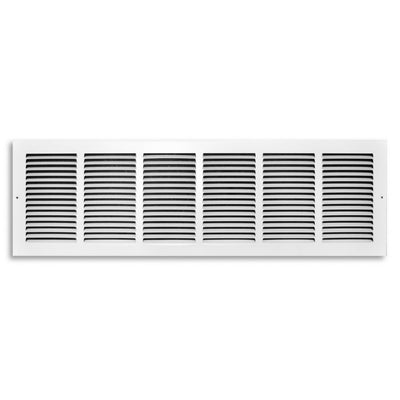 TRUaire 17030X08, 30x8 Return Air Grille, White Steel Wall & Ceiling Vent Cover, 170 Series