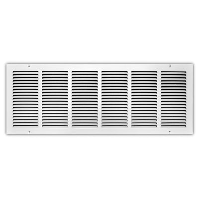 TRUaire 17030X10, 30x10 Return Air Grille, White Steel Wall & Ceiling Vent Cover, 170 Series