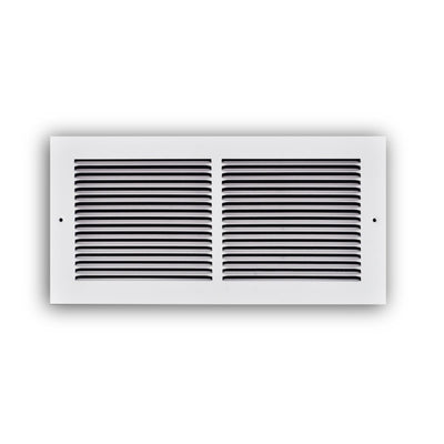 TRUaire 17314X06, 14x6 Return Air Grille, White Steel Wall & Ceiling Vent Cover, 173 Series
