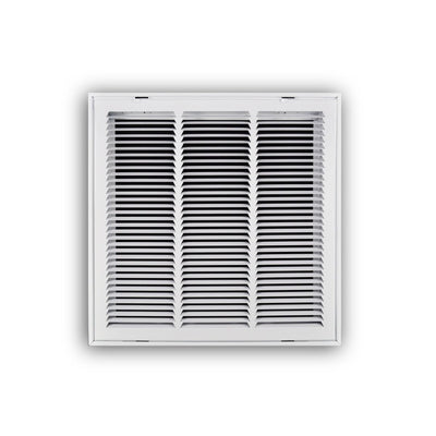 TRUaire 19018X18, 18x18 Return Air Filter Grille, Hinged Face, White Steel Filter Back Vent Cover, Fits 18x18x1 Filter, 190 Series