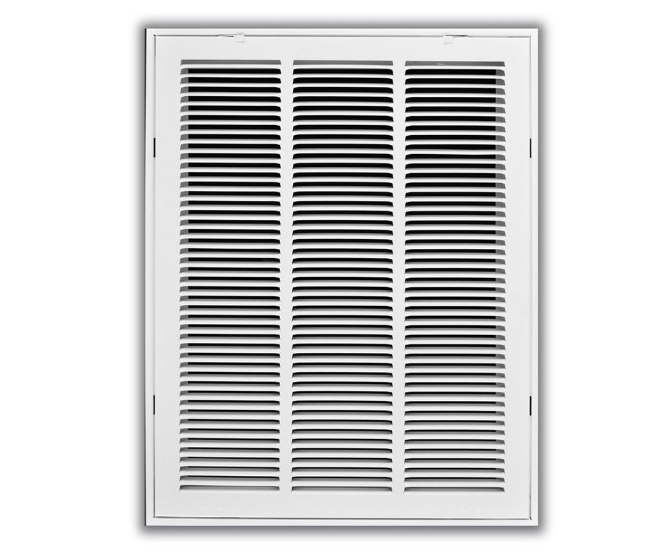TRUaire 19018X24, 18x24 Return Air Filter Grille, Hinged Face, White Steel Filter Back Vent Cover, Fits 18x24x1 Filter, 190 Series