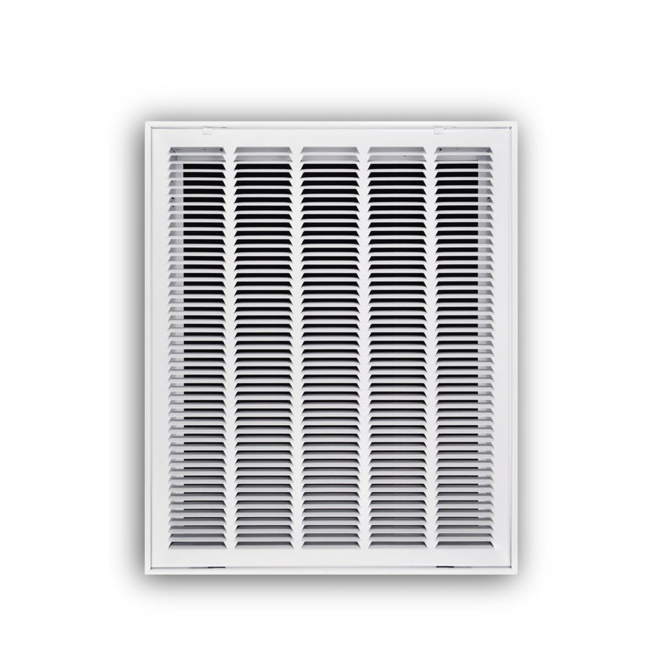 TRUaire 19020X25, 20x25 Return Air Filter Grille, Hinged Face, White Steel Filter Back Vent Cover, Fits 20x25x1 Filter, 190 Series