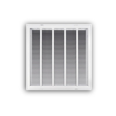 TRUaire 19024X24, 24x24 Return Air Filter Grille, Hinged Face, White Steel Filter Back Vent Cover, Fits 24x24x1 Filter, 190 Series