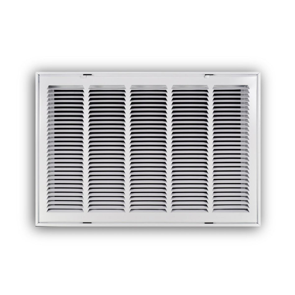 TRUaire 19025X16, 25x16 Return Air Filter Grille, Hinged Face, White Steel Filter Back Vent Cover, Fits 25x16x1 Filter, 190 Series