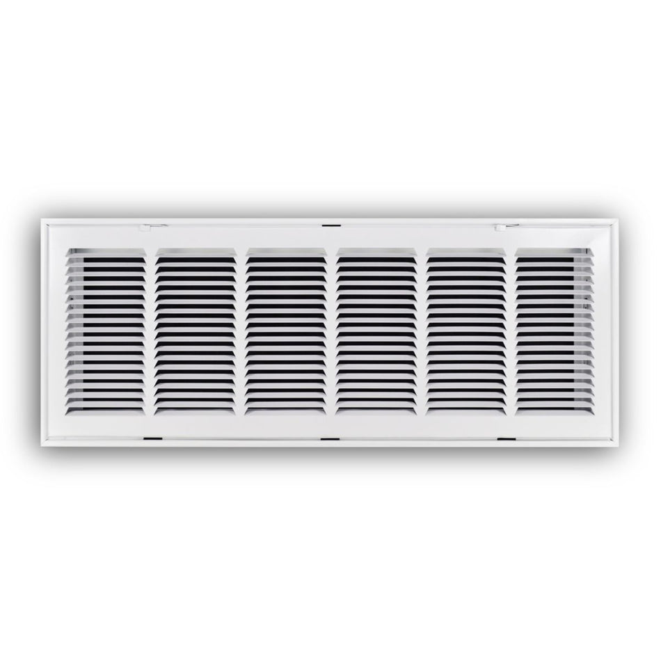 TRUaire 19030X10, 30x10 Return Air Filter Grille, Hinged Face, White Steel Filter Back Vent Cover, Fits 30x10x1 Filter, 190 Series