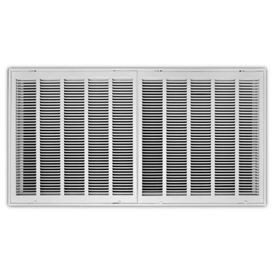 TRUaire 19040X20, 40x20 Return Air Filter Grille, Hinged Face, White Steel Filter Back Vent Cover, Fits 40x20x1 Filter, 190 Series