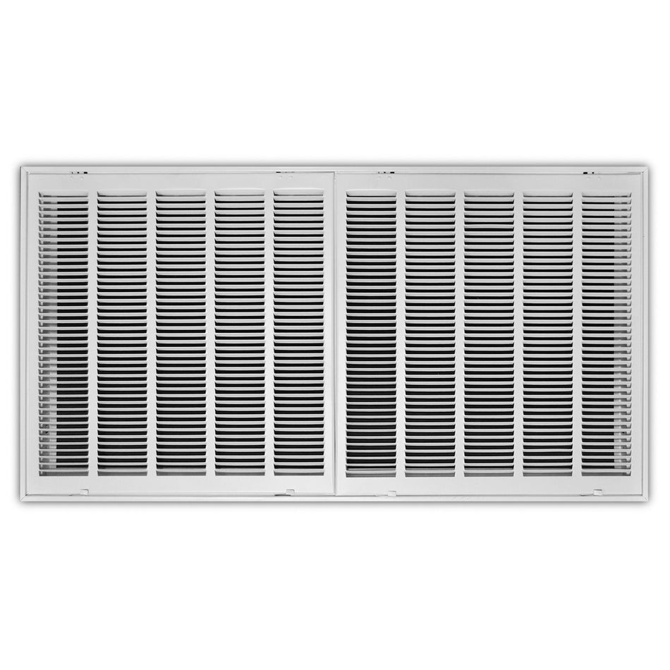 TRUaire 19040X20, 40x20 Return Air Filter Grille, Hinged Face, White Steel Filter Back Vent Cover, Fits 40x20x1 Filter, 190 Series