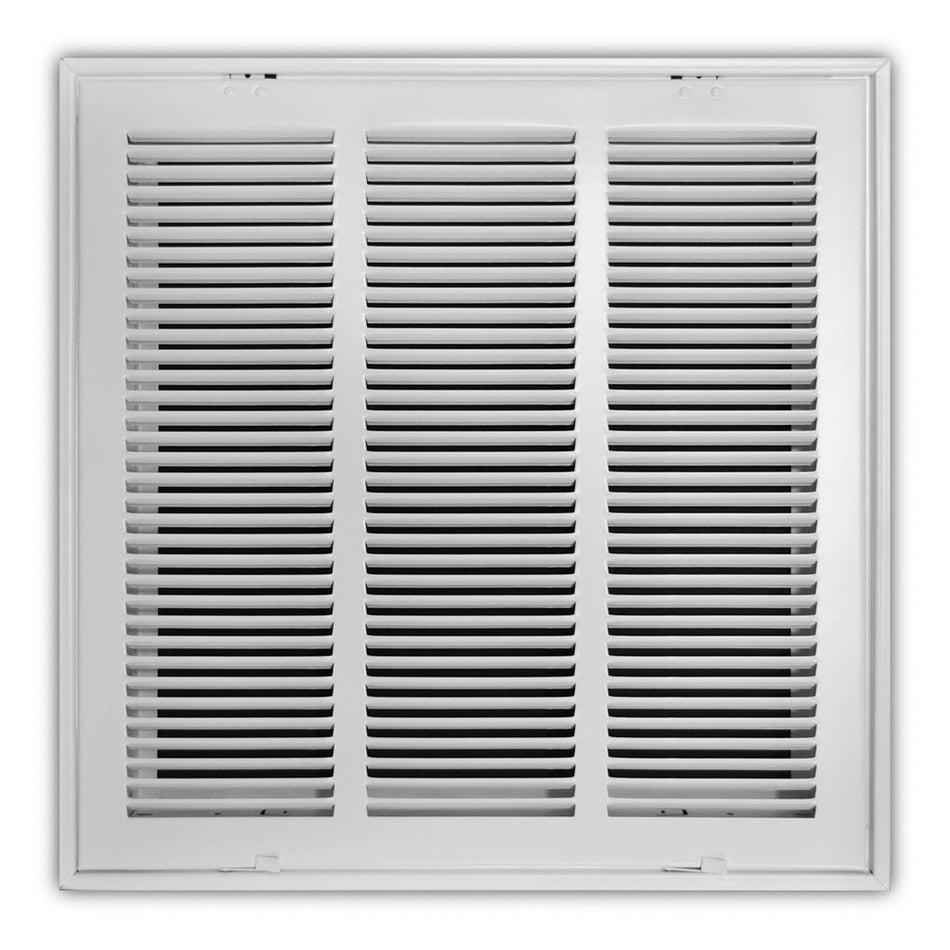 TRUaire 190RF16X16, 16x16 Return Air Filter Grille, Removable Face, White Steel Filter Back Vent Cover, Fits 16x16x1 Filter, 190RF Series