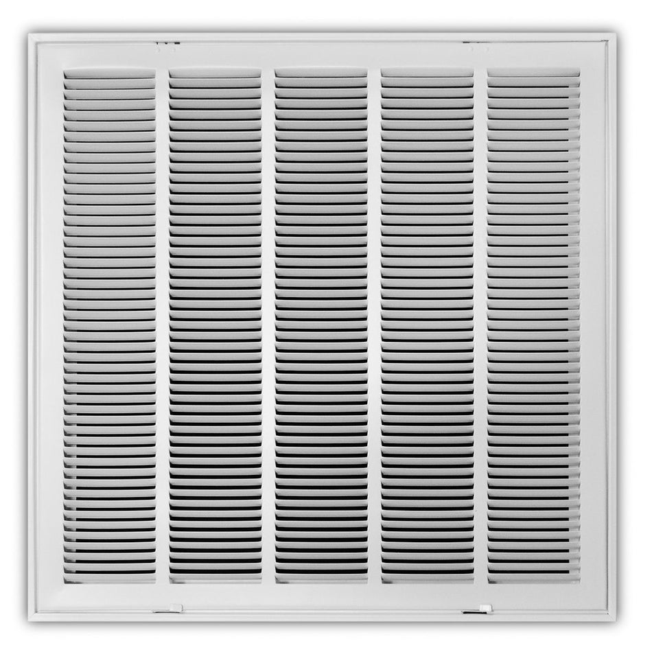 TRUaire 190RF24X24, 24x24 Return Air Filter Grille, Removable Face, White Steel Filter Back Vent Cover, Fits 24x24x1 Filter, 190RF Series