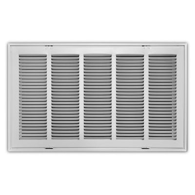 TRUaire 190RF25X14, 25x14 Return Air Filter Grille, Removable Face, White Steel Filter Back Vent Cover, Fits 25x14x1 Filter, 190RF Series