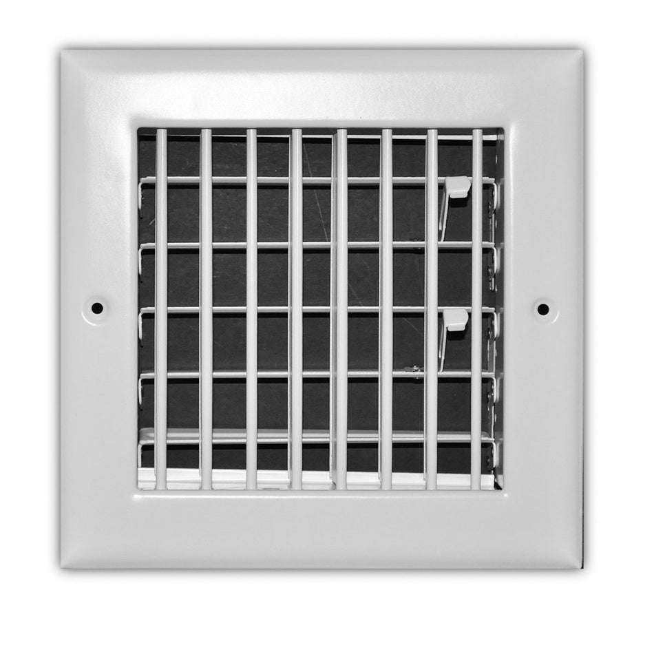TRUaire 210VM06X06, 6x6 1-Way Air Register, White Steel Sidewall & Ceiling Air Vent, 210VM Series
