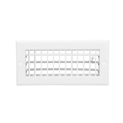 TRUaire 210VM10X04, 10x4 1-Way Air Register, White Steel Sidewall & Ceiling Air Vent, 210VM Series