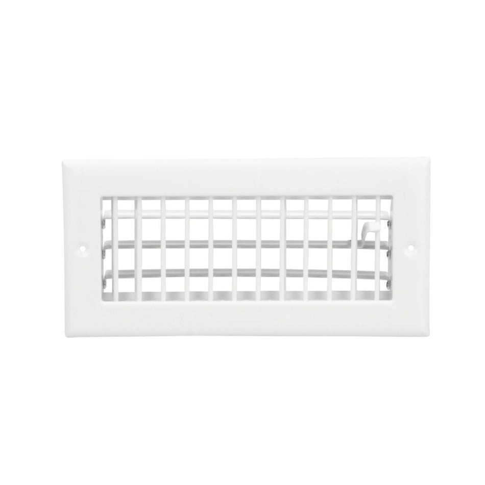 TRUaire 210VM10X04, 10x4 1-Way Air Register, White Steel Sidewall & Ceiling Air Vent, 210VM Series