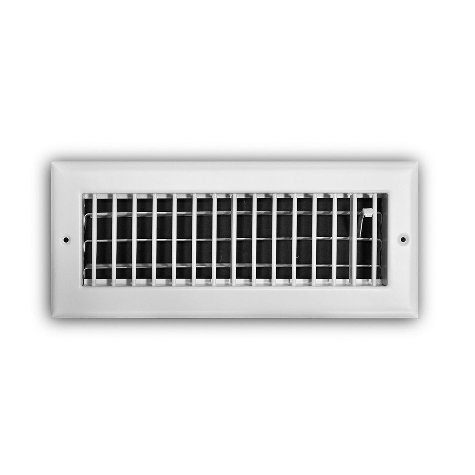 TRUaire 210VM12X04, 12x4 1-Way Air Register, White Steel Sidewall & Ceiling Air Vent, 210VM Series