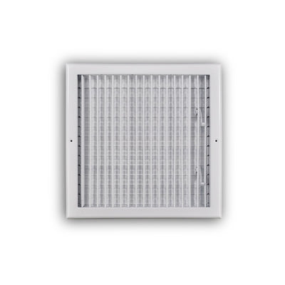 TRUaire 210VM14X14, 14x14 1-Way Air Register, White Steel Sidewall & Ceiling Air Vent, 210VM Series