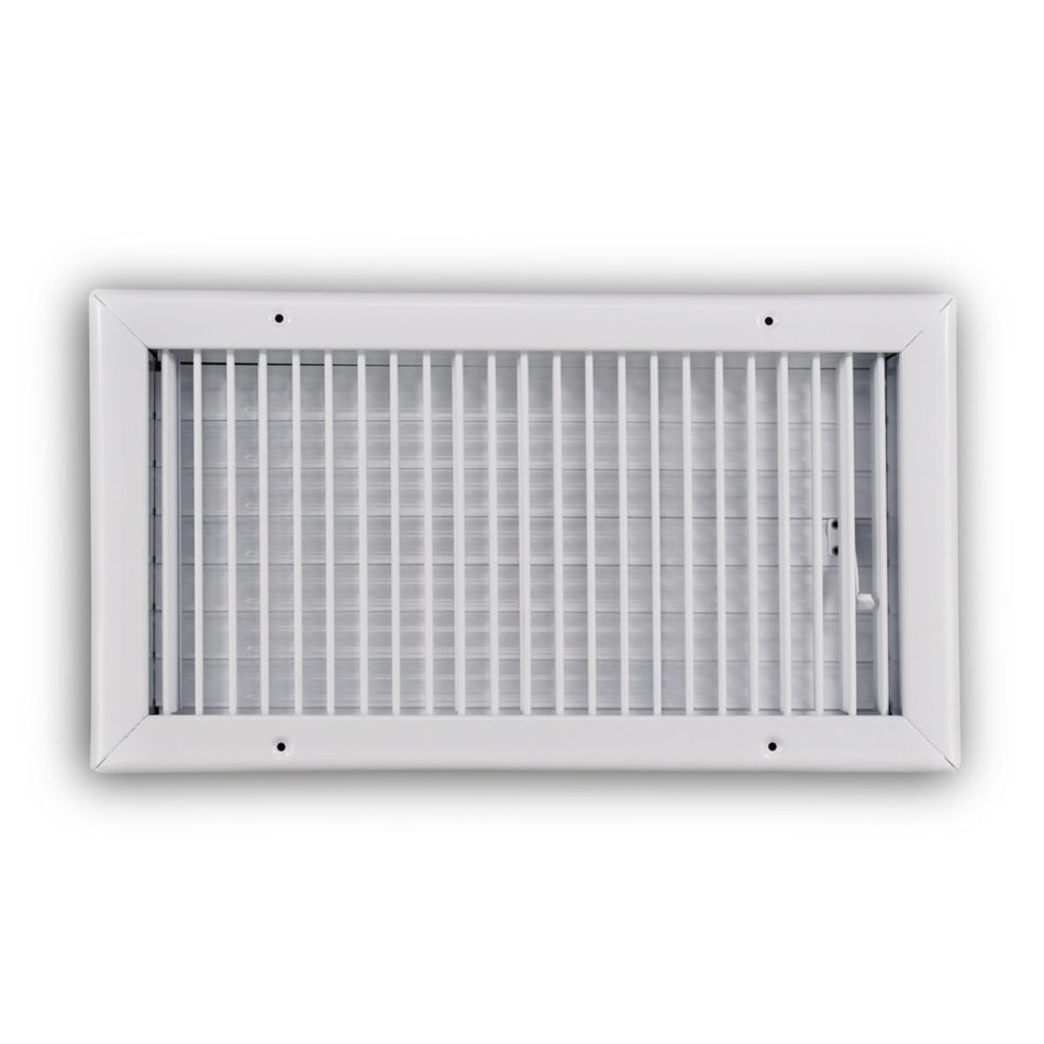 TRUaire 210VM16X08, 16x8 1-Way Air Register, White Steel Sidewall & Ceiling Air Vent, 210VM Series