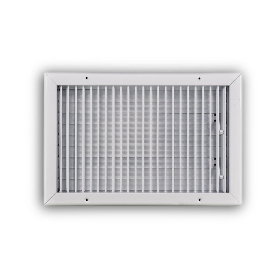 TRUaire 210VM16X10, 16x10 1-Way Air Register, White Steel Sidewall & Ceiling Air Vent, 210VM Series