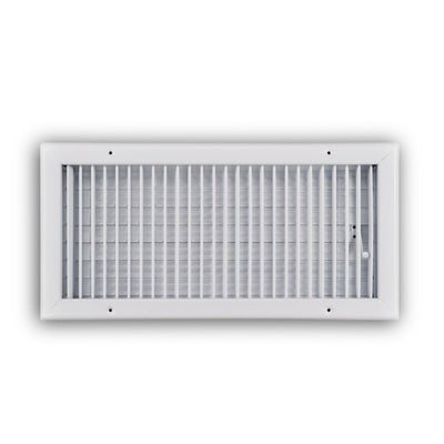 TRUaire 210VM18X08, 18x8 1-Way Air Register, White Steel Sidewall & Ceiling Air Vent, 210VM Series