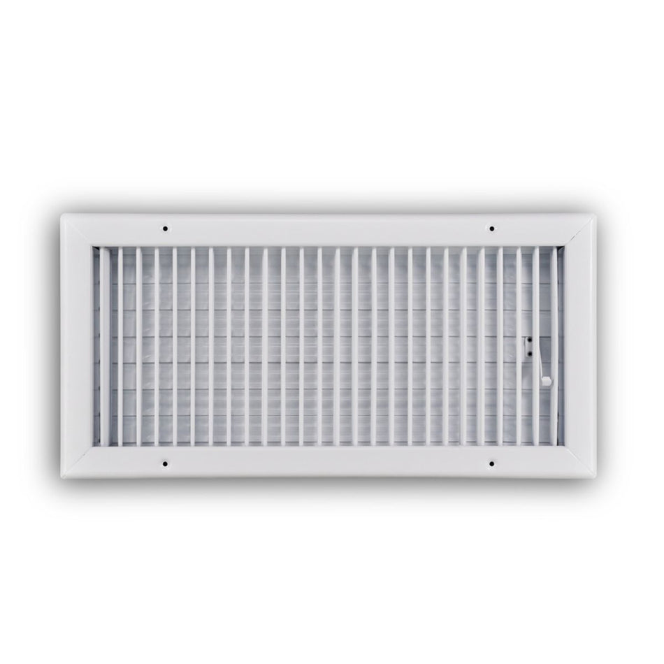 TRUaire 210VM18X08, 18x8 1-Way Air Register, White Steel Sidewall & Ceiling Air Vent, 210VM Series