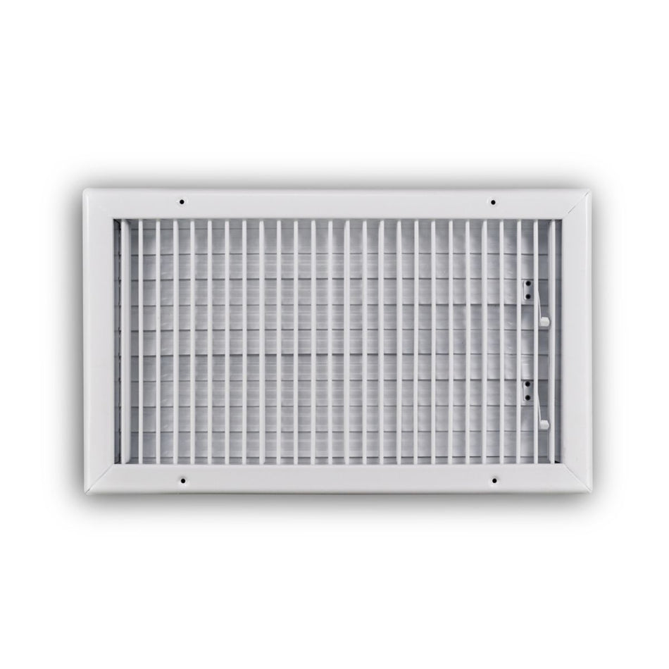 TRUaire 210VM18X10, 18x10 1-Way Air Register, White Steel Sidewall & Ceiling Air Vent, 210VM Series