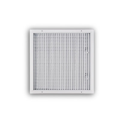 TRUaire 210VM18X18, 18x18 1-Way Air Register, White Steel Sidewall & Ceiling Air Vent, 210VM Series