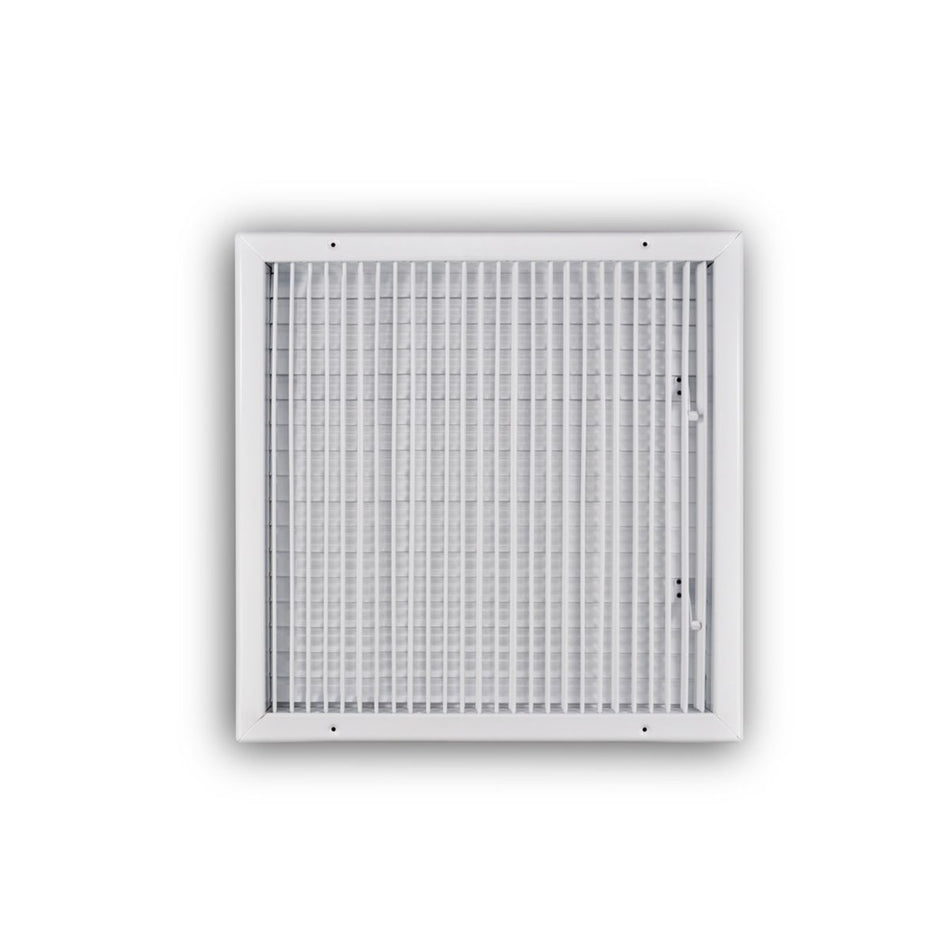 TRUaire 210VM18X18, 18x18 1-Way Air Register, White Steel Sidewall & Ceiling Air Vent, 210VM Series