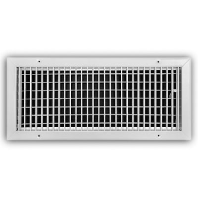 TRUaire 210VM20X08, 20x8 1-Way Air Register, White Steel Sidewall & Ceiling Air Vent, 210VM Series