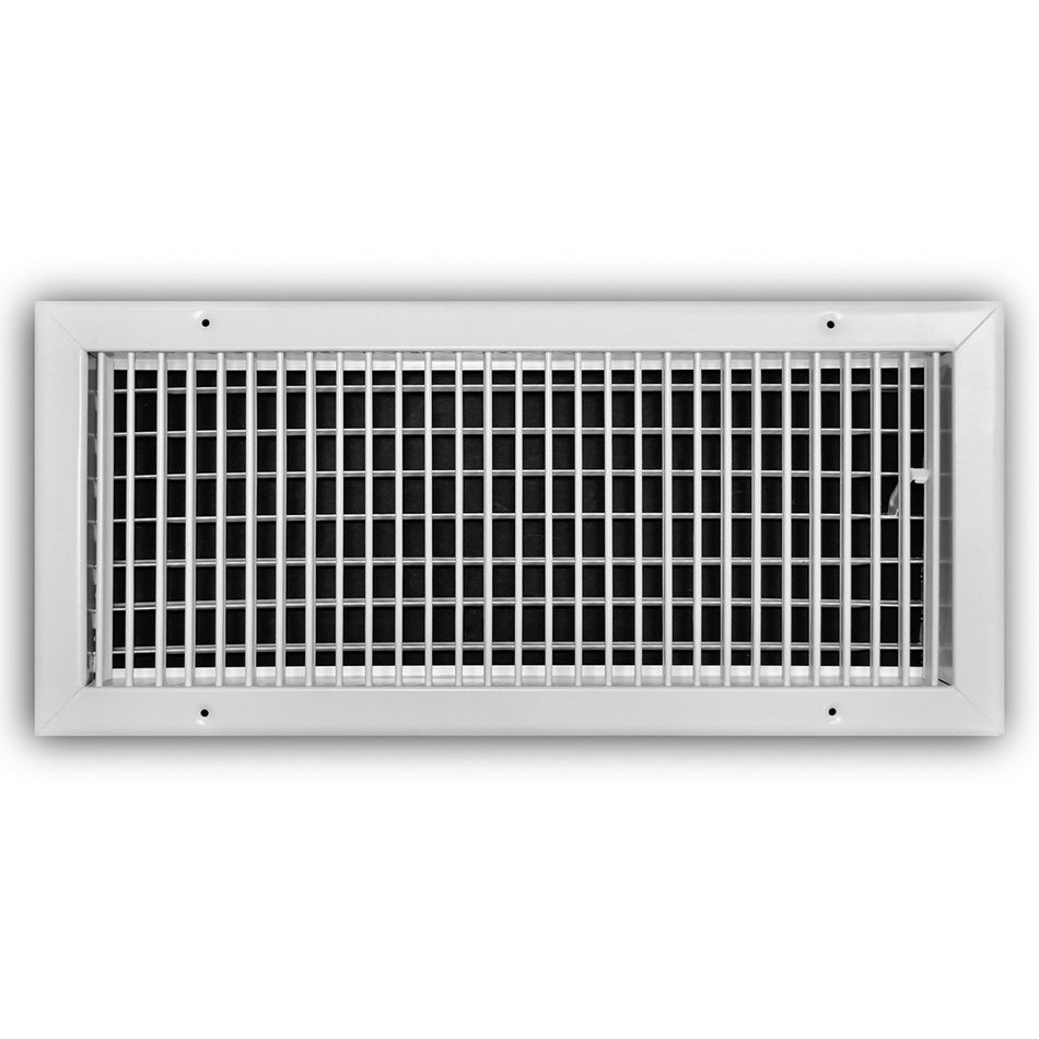 TRUaire 210VM20X08, 20x8 1-Way Air Register, White Steel Sidewall & Ceiling Air Vent, 210VM Series