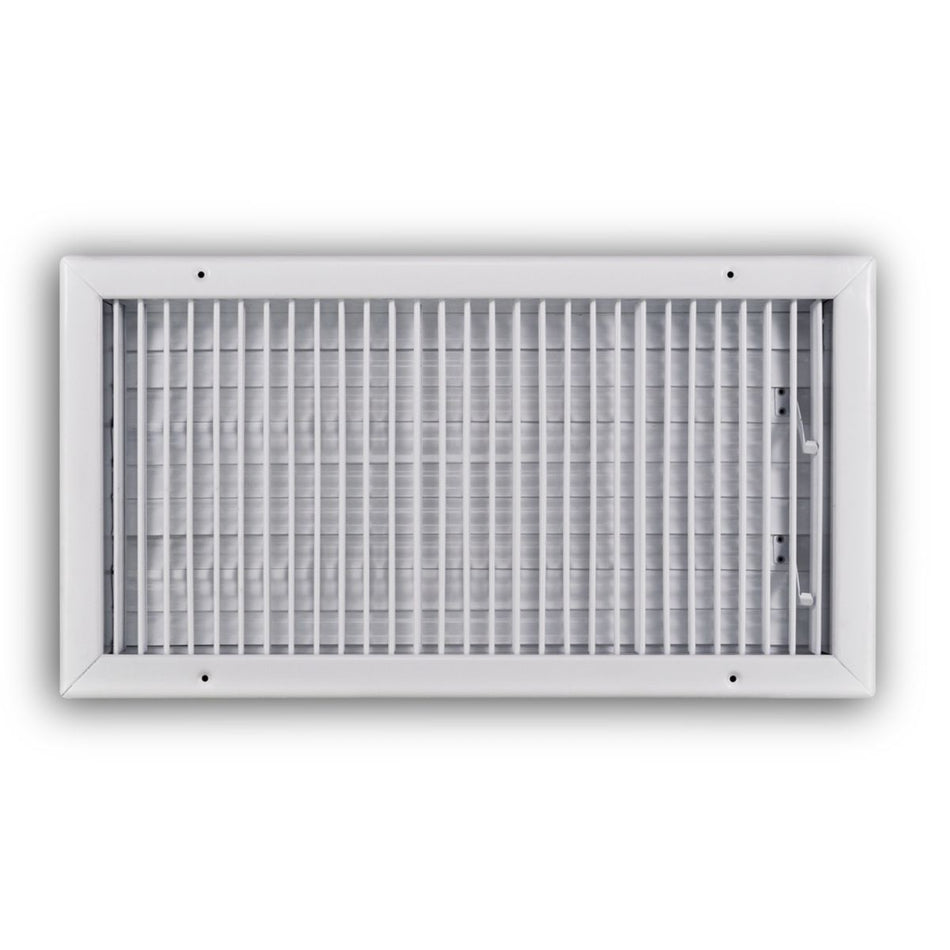 TRUaire 210VM20X10, 20x10 1-Way Air Register, White Steel Sidewall & Ceiling Air Vent, 210VM Series