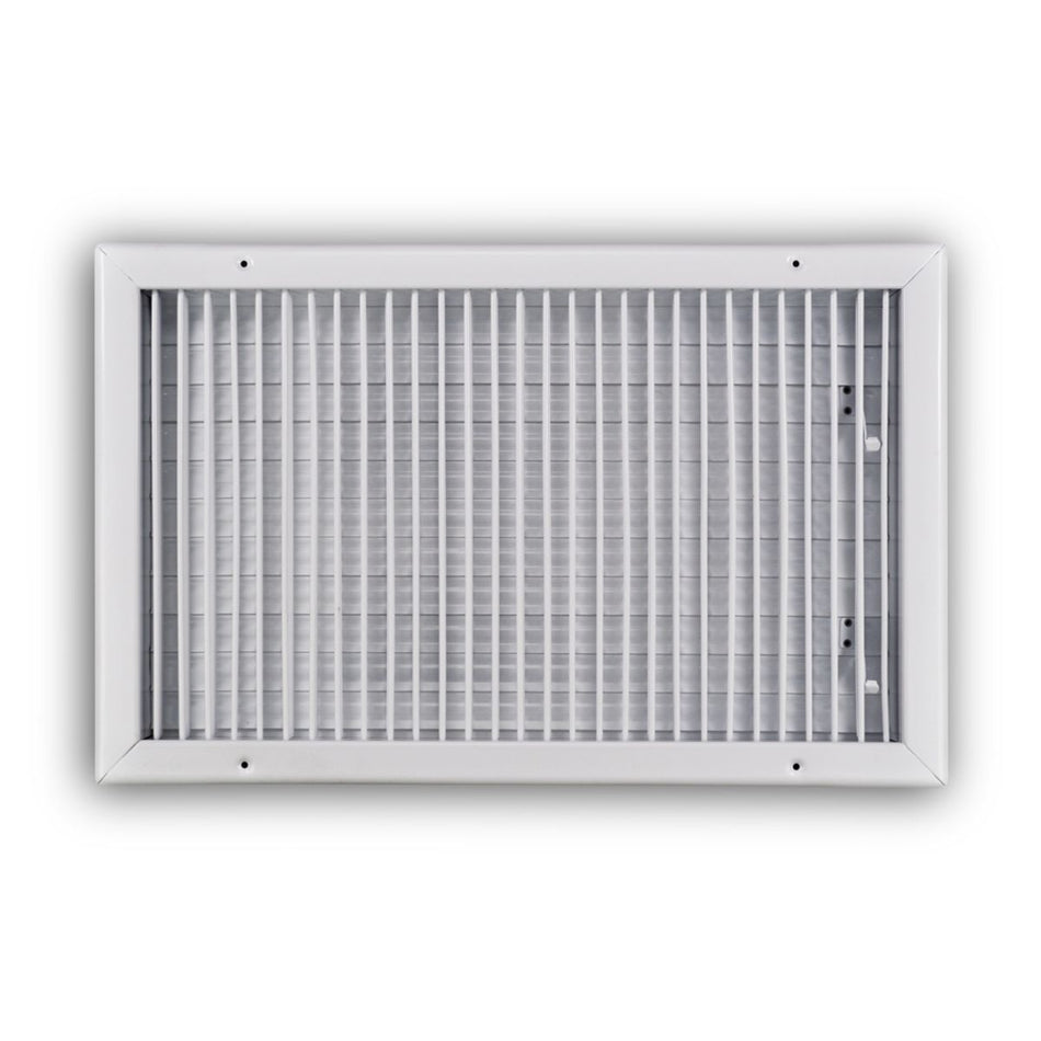 TRUaire 210VM20X12, 20x12 1-Way Air Register, White Steel Sidewall & Ceiling Air Vent, 210VM Series