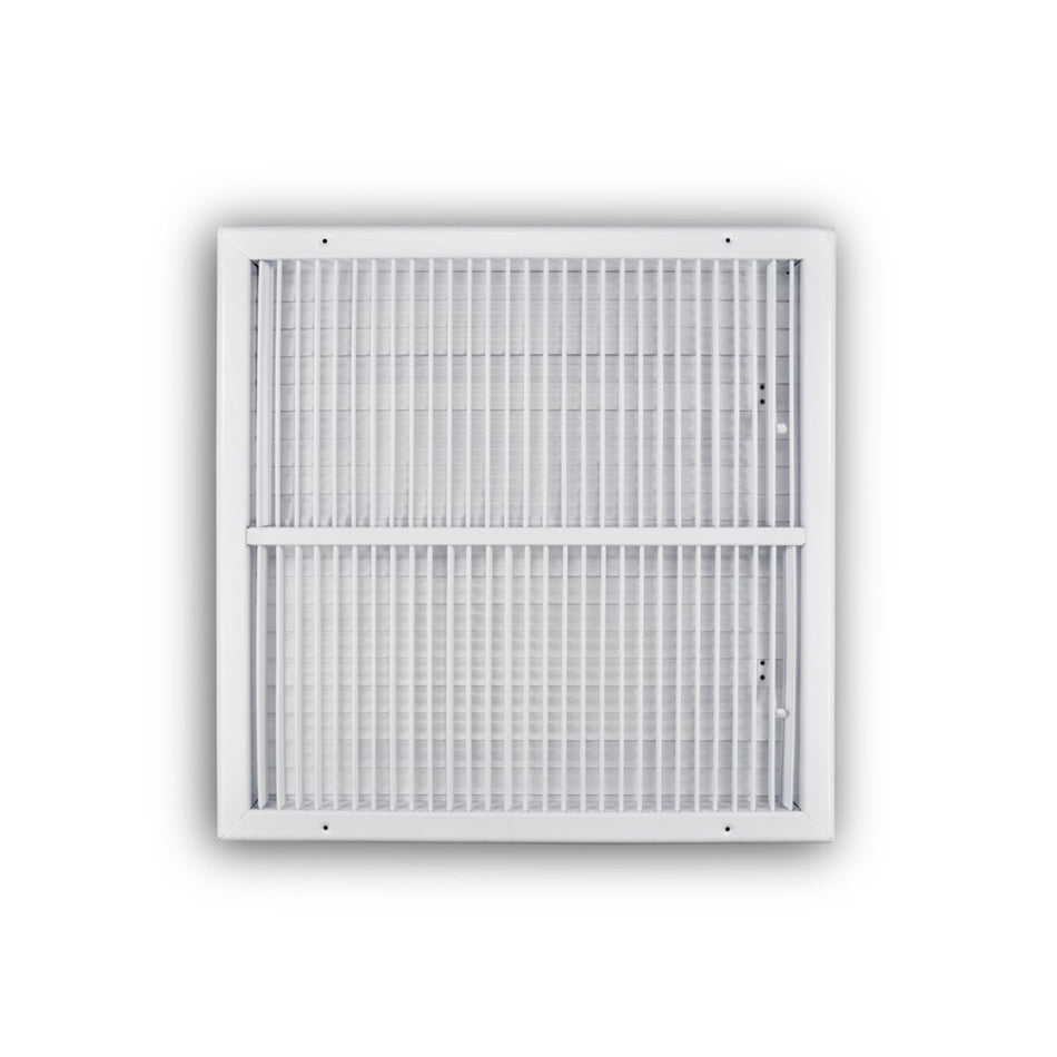 TRUaire 210VM20X20, 20x20 1-Way Air Register, White Steel Sidewall & Ceiling Air Vent, 210VM Series