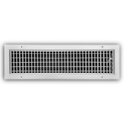 TRUaire 210VM24X06, 24x6 1-Way Air Register, White Steel Sidewall & Ceiling Air Vent, 210VM Series