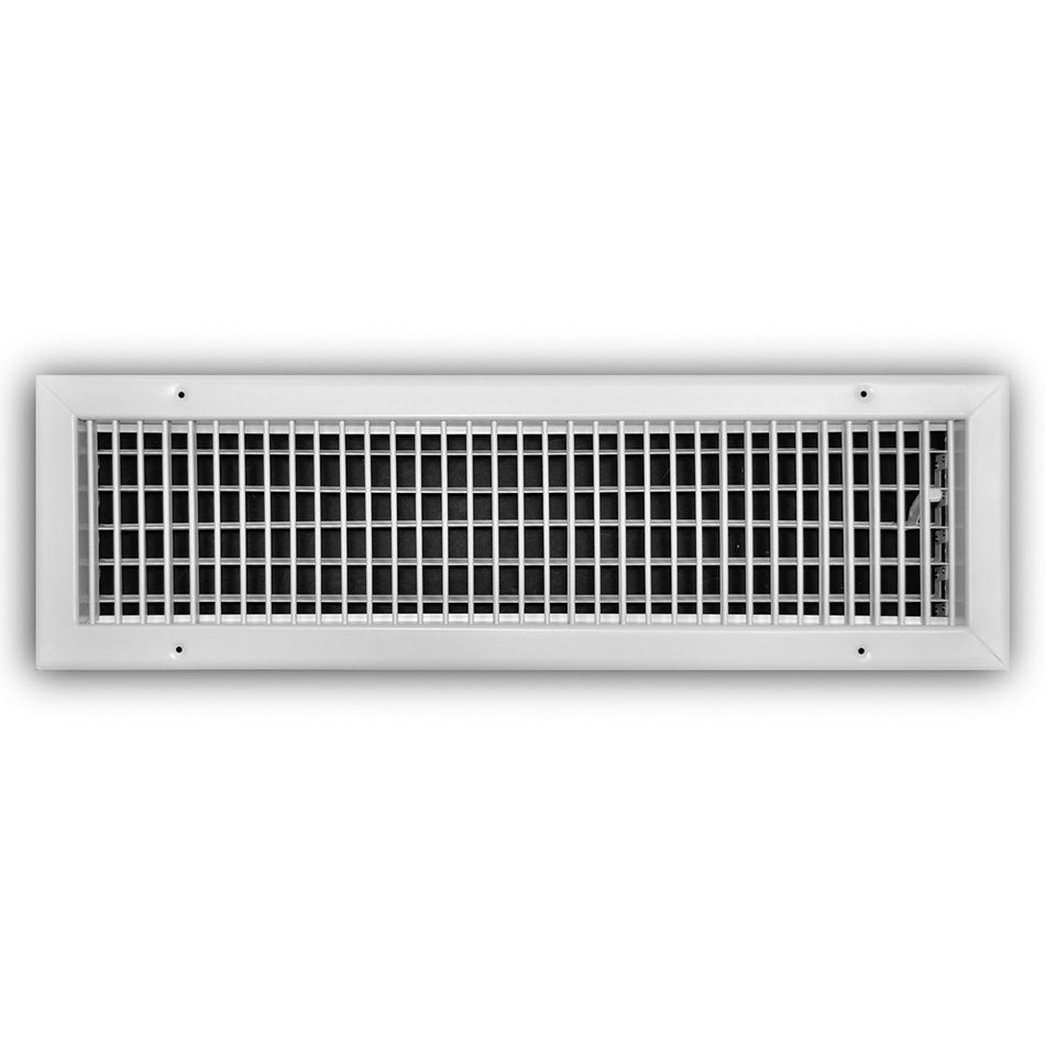 TRUaire 210VM24X06, 24x6 1-Way Air Register, White Steel Sidewall & Ceiling Air Vent, 210VM Series
