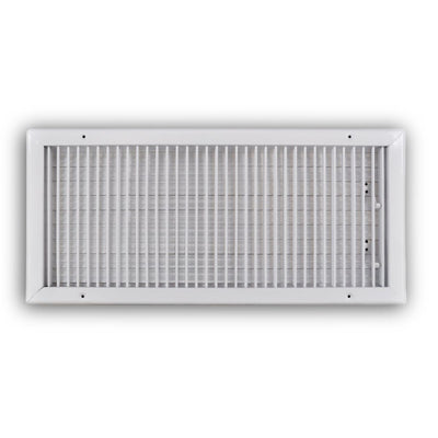 TRUaire 210VM24X10, 24x10 1-Way Air Register, White Steel Sidewall & Ceiling Air Vent, 210VM Series