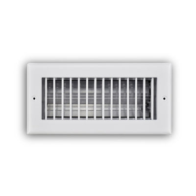 TRUaire 210VO10X04, 10x4 Single Deflection Air Register, White Steel Sidewall & Ceiling Air Vent with Opposed Blade Damper, 210VO Series