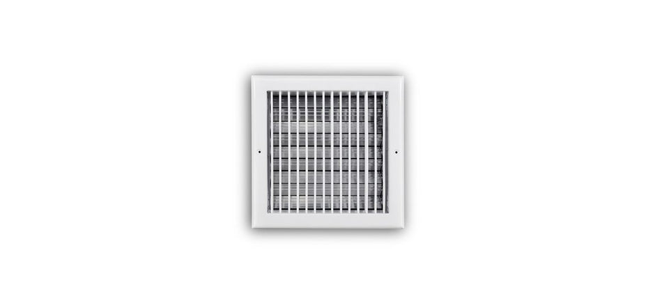 TRUaire 210VO10X10, 10x10 Single Deflection Air Register, White Steel Sidewall & Ceiling Air Vent with Opposed Blade Damper, 210VO Series