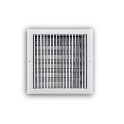 TRUaire 210VO12X12, 12x12 Single Deflection Air Register, White Steel Sidewall & Ceiling Air Vent with Opposed Blade Damper, 210VO Series