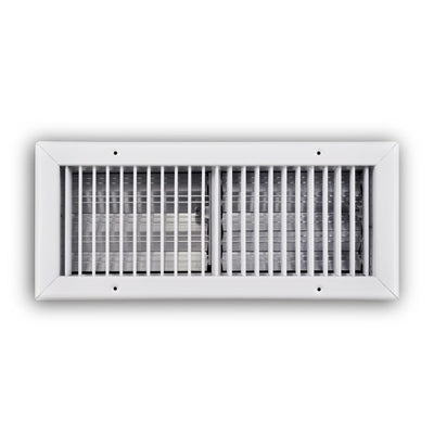 TRUaire 210VO16X06, 16x6 Single Deflection Air Register, White Steel Sidewall & Ceiling Air Vent with Opposed Blade Damper, 210VO Series